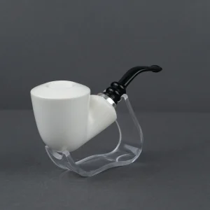 Premium Model Meerschaum pipe with Acrylic Stem and 925 silver ring