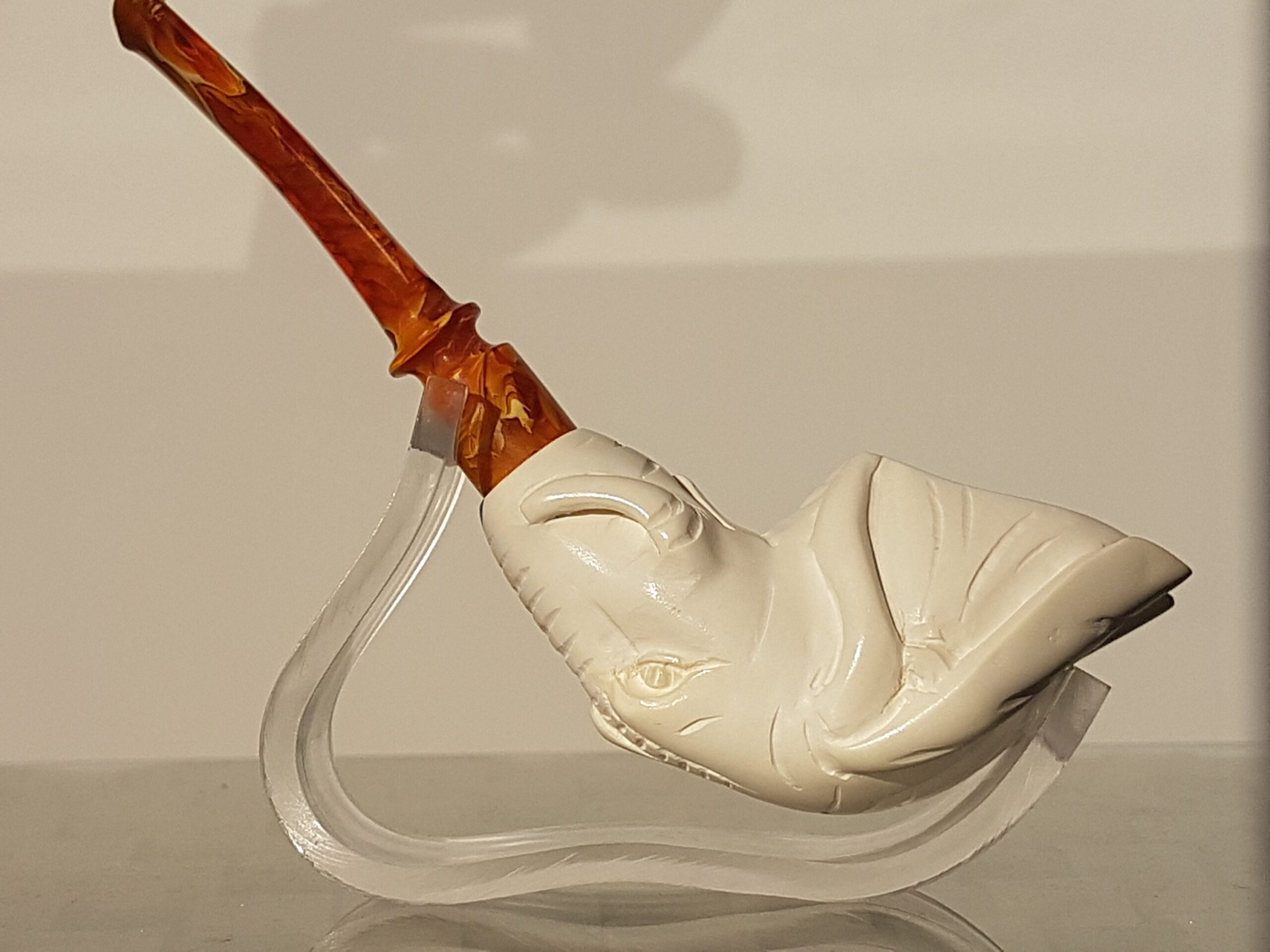 African elephant high quality block meerschaum pipes with its fitted case, Art,Smoking,Collection - Image 3