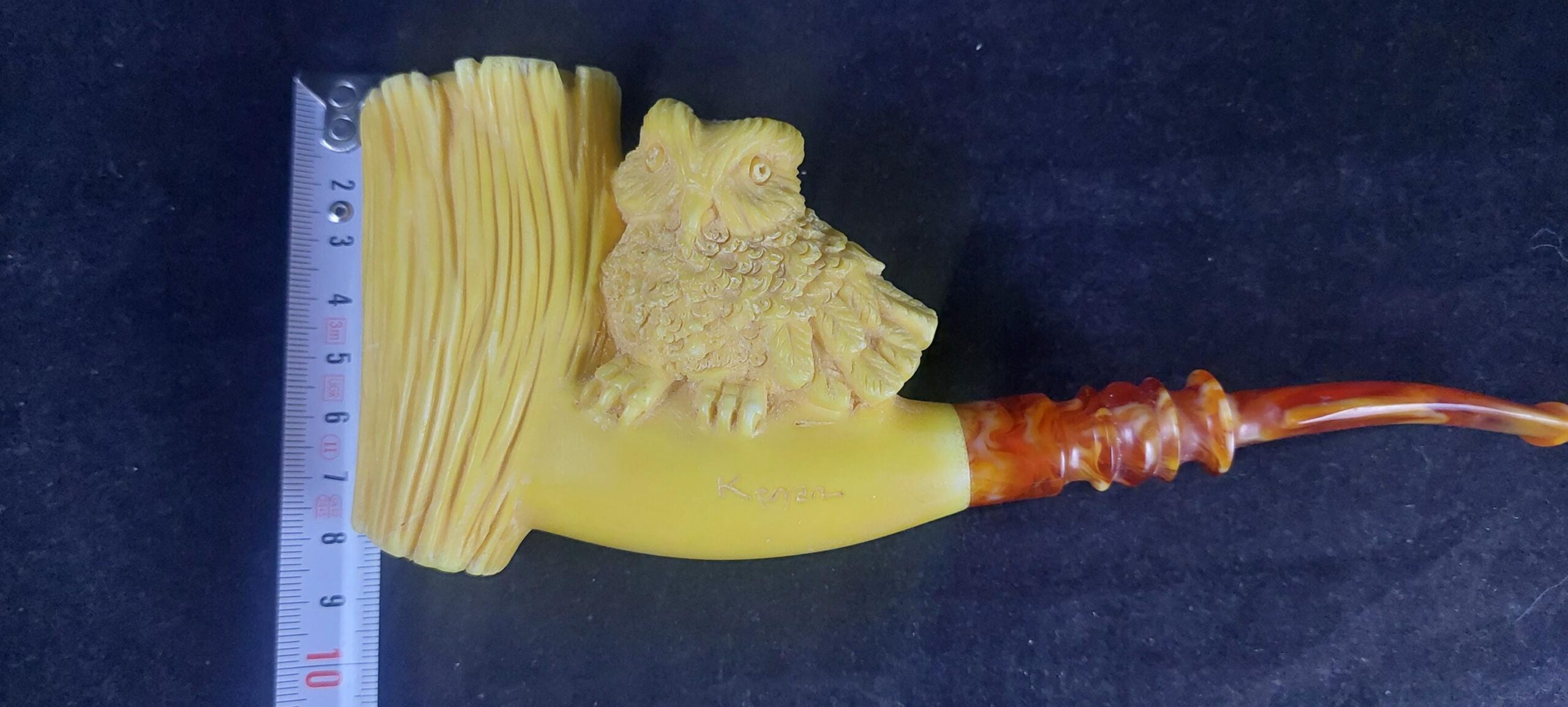 Mystical Owl: Symbol of Wisdom and Night meerschaum pipe, block meerschaum,Turkish meerschaum, Special meerschaum pipe design - Image 7
