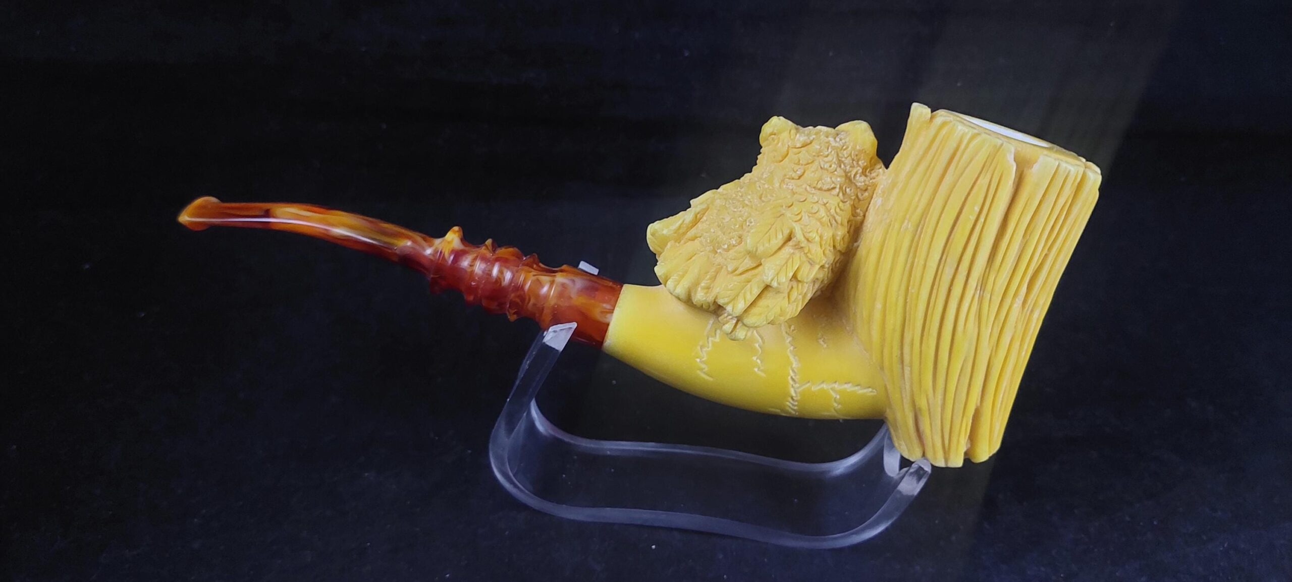 Mystical Owl: Symbol of Wisdom and Night meerschaum pipe, block meerschaum,Turkish meerschaum, Special meerschaum pipe design - Image 5