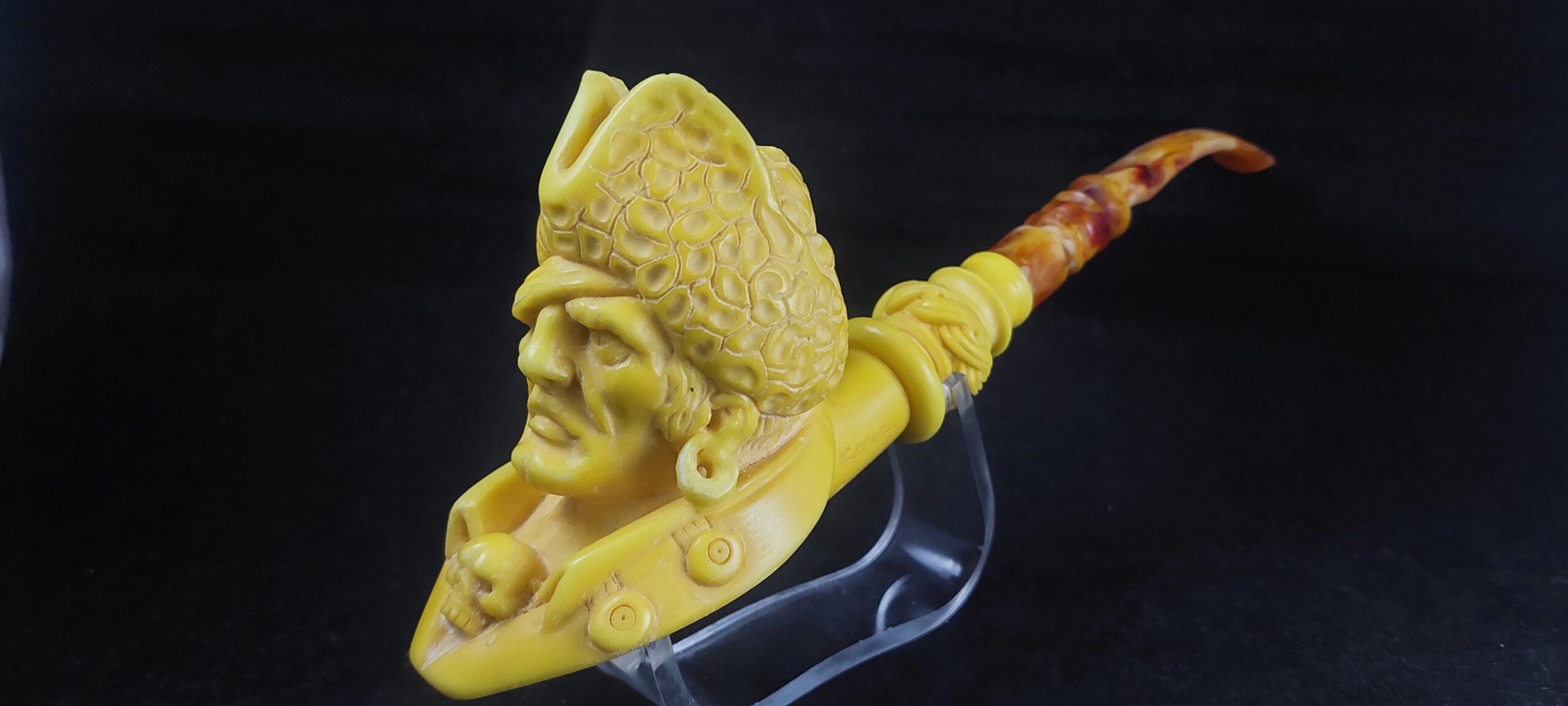 The special pirate meerschaum pipe, block meerschaum,Turkish meerschaum, Special meerschaum pipe design, hand carved meerschaum pipe - Image 3