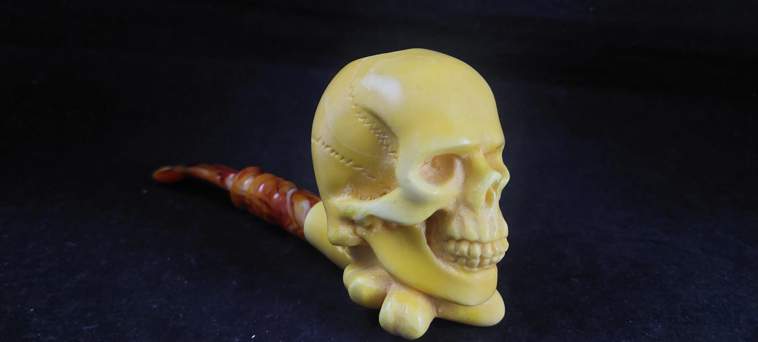 The skull meerschaum pipe, block meerschaum, Special meerschaum pipe design, hand carved meerschaum pipe - Image 3