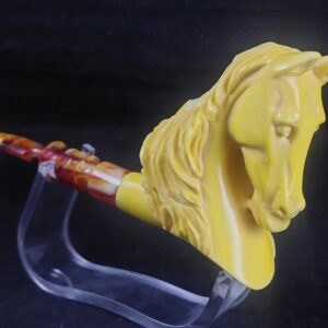 Horse meerschaum pipe, block meerschaum, Special meerschaum pipe design, hand carved meerschaum pipe