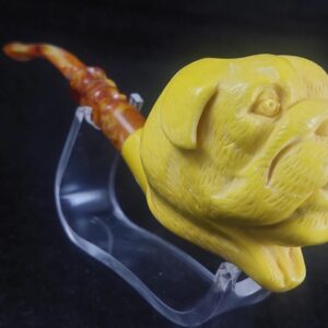 Bull dog meerschaum pipe, block meerschaum, Special meerschaum pipe design, hand carved meerschaum pipe