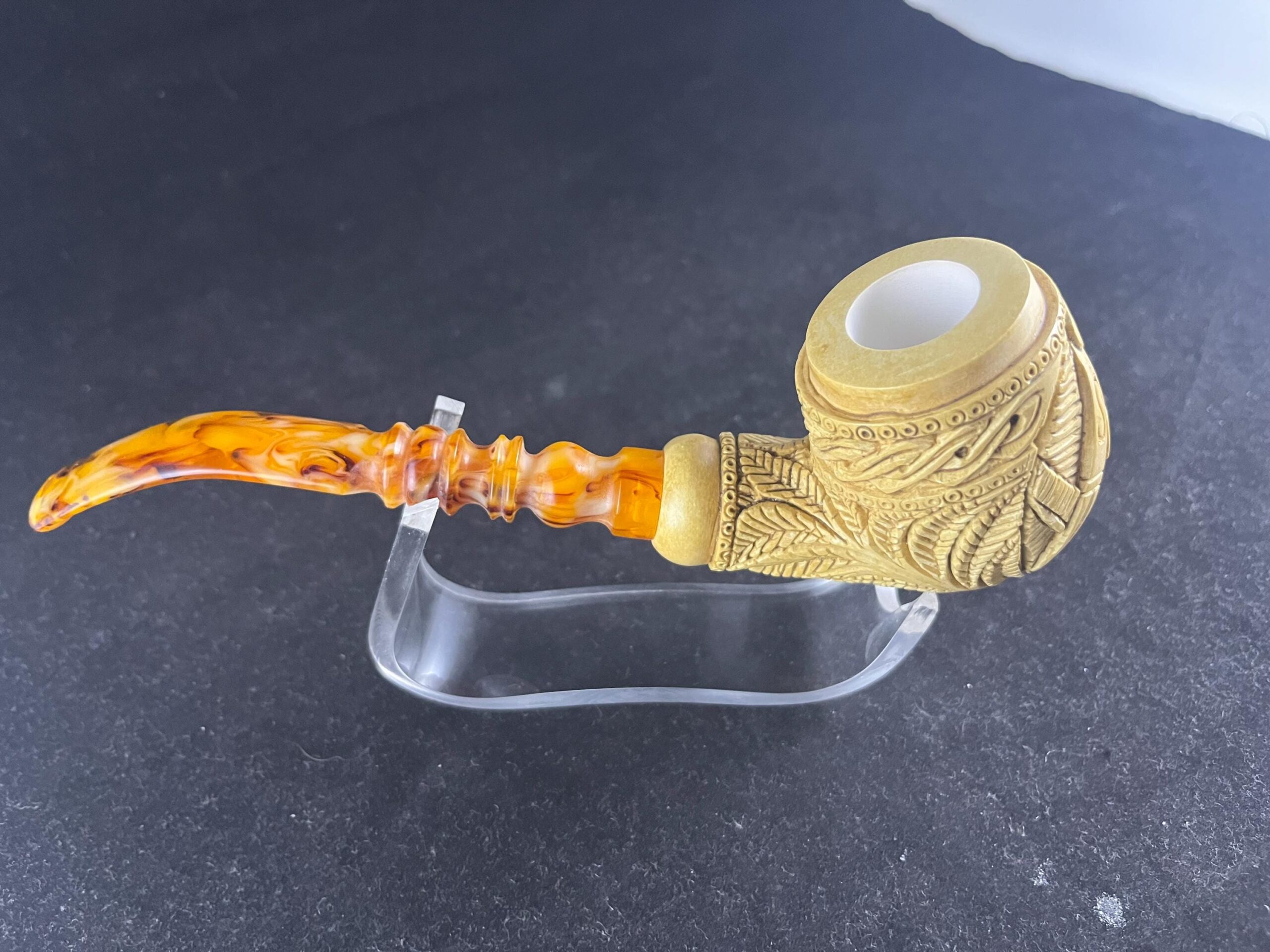 Masonic Meerschaum Pipe – Artisan Meerschaum Pipe – Embossed Motif Collector’s Piece - Unique Handmade Pipe - Image 8