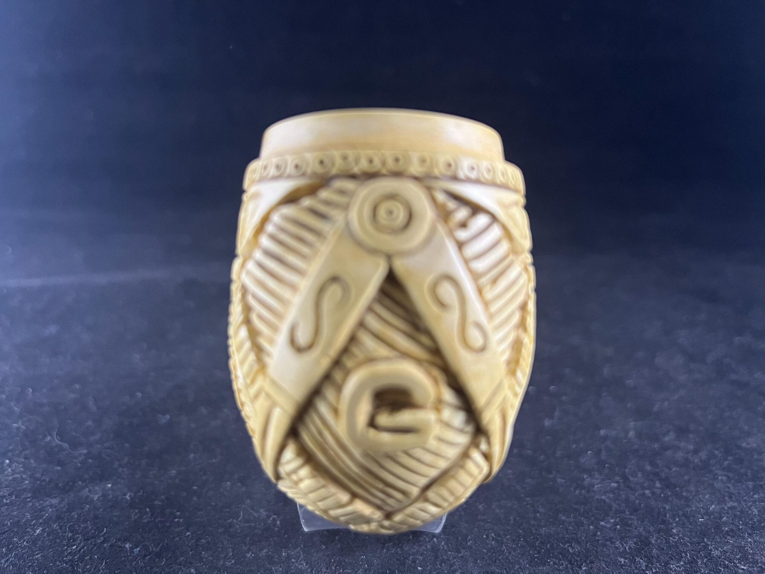 Masonic Meerschaum Pipe – Artisan Meerschaum Pipe – Embossed Motif Collector’s Piece - Unique Handmade Pipe - Image 9