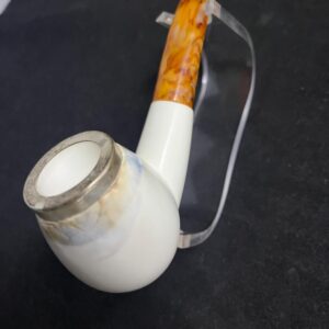 925 Silver Ring Handmade Meerschaum Pipe  -Classic Meerschaum Pipe