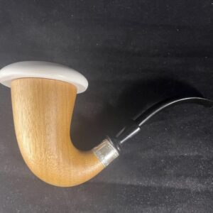 Authentic Calabash Meerschaum Pipe with Briar Body and Silver Ring – Collector’s Smoking Pipe - Large Calabash Meerschaum Briar Hybrid Pipe