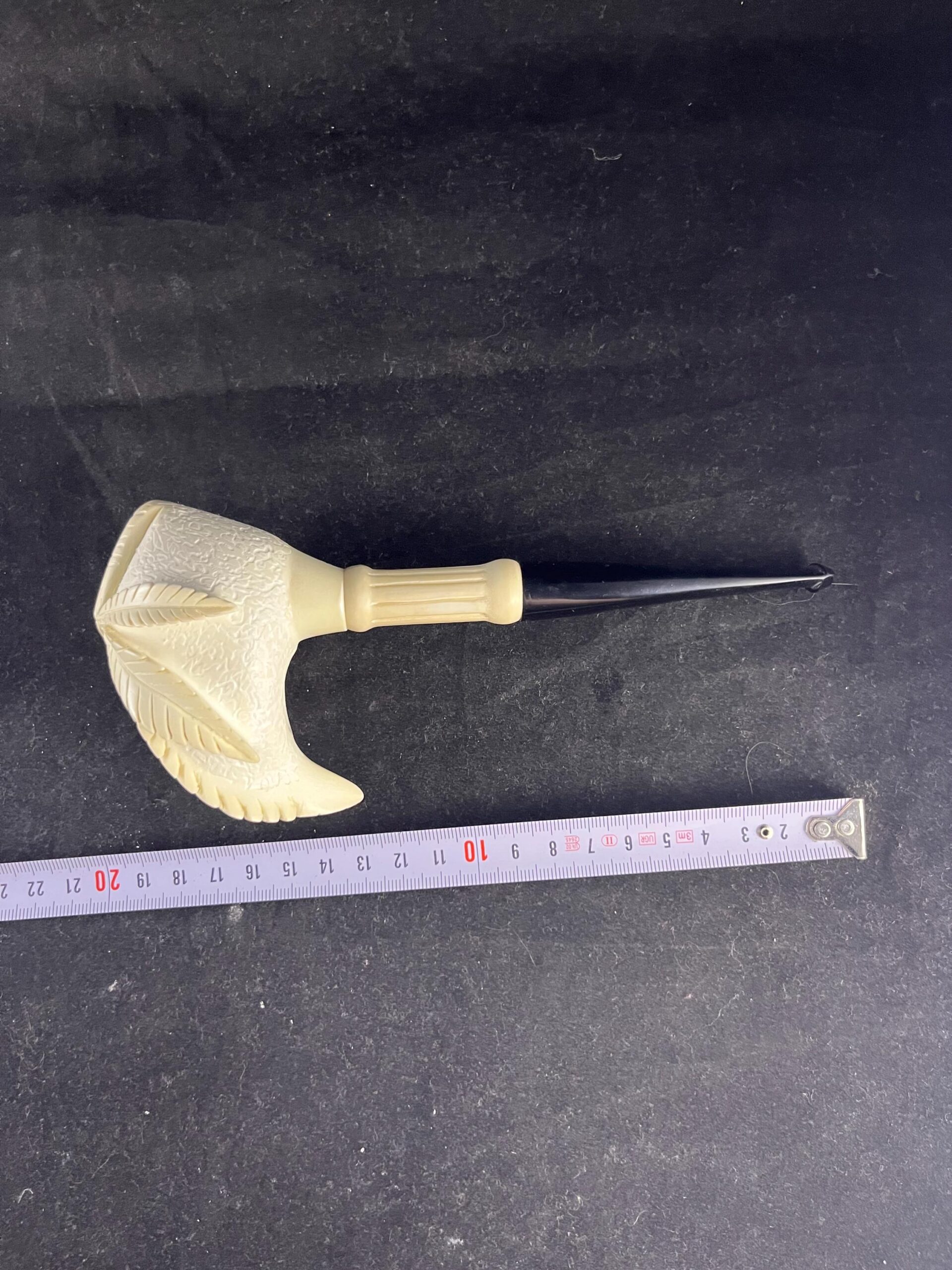 Handcrafted Leaf Design Smooth Draw, Collectible Tobacco Pipe Meerschaum Smoking Pipe - Image 5