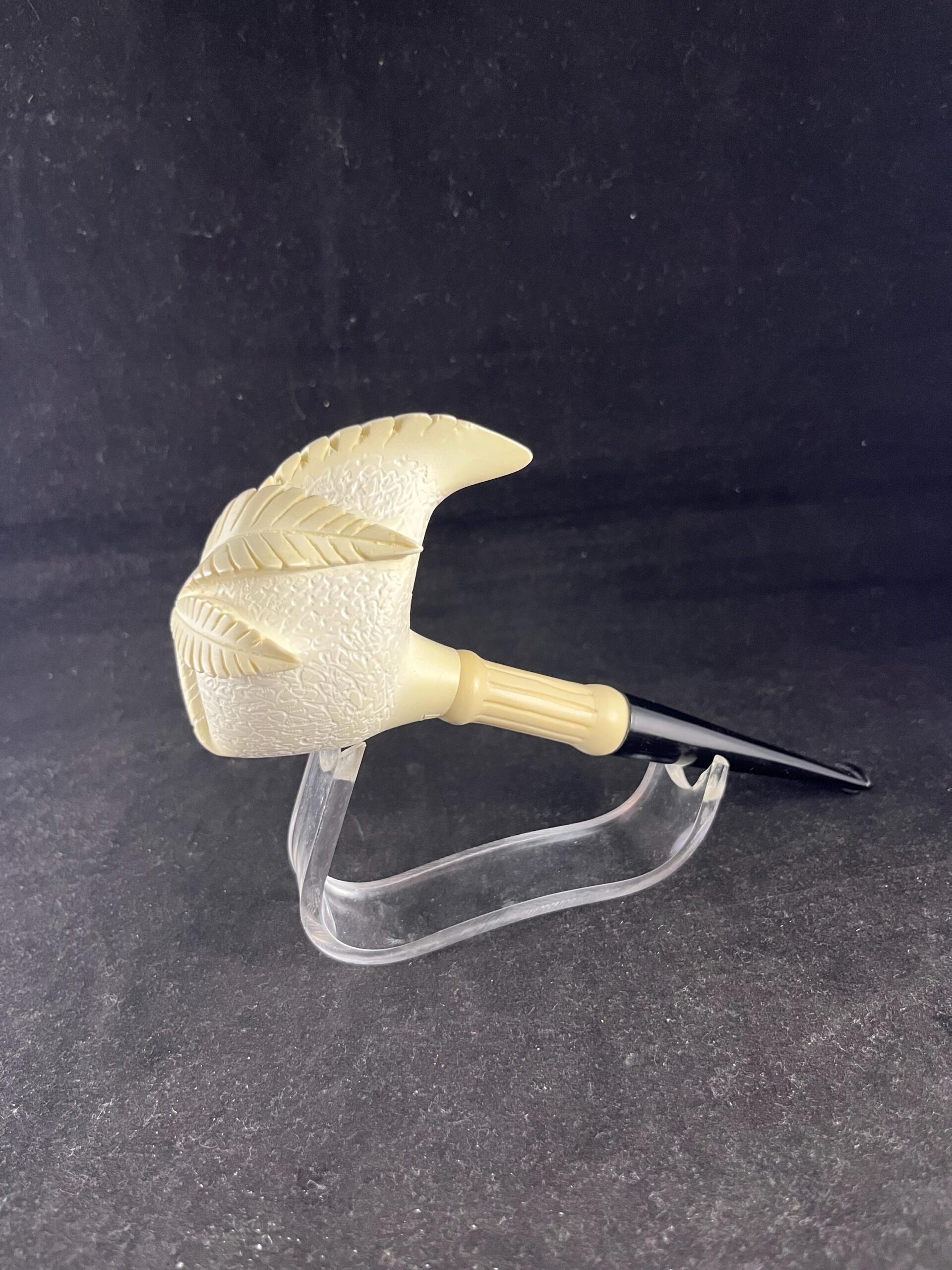 Handcrafted Leaf Design Smooth Draw, Collectible Tobacco Pipe Meerschaum Smoking Pipe - Image 2