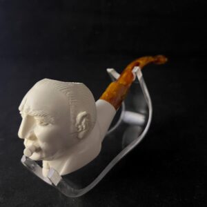 Smoking grand father meerschaum pipe, portrait meerschaum pipe – Handmade Turkish Meerschaum, Block meerschaum pipe