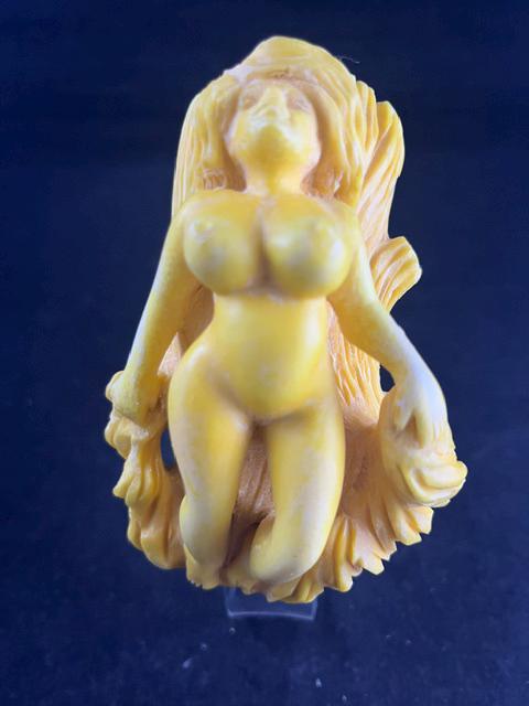 Nude Woman Reclining in Hair – Hand Carved Meerschaum Pipe - Image 2