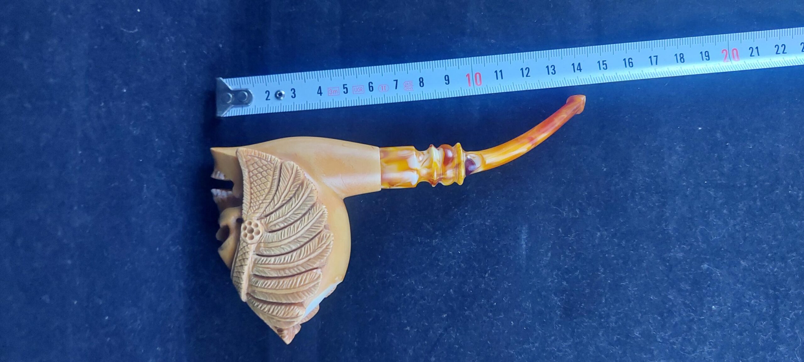 Shaman skull meerschaum pipe, smoking pipe, block meerschaum - Image 7