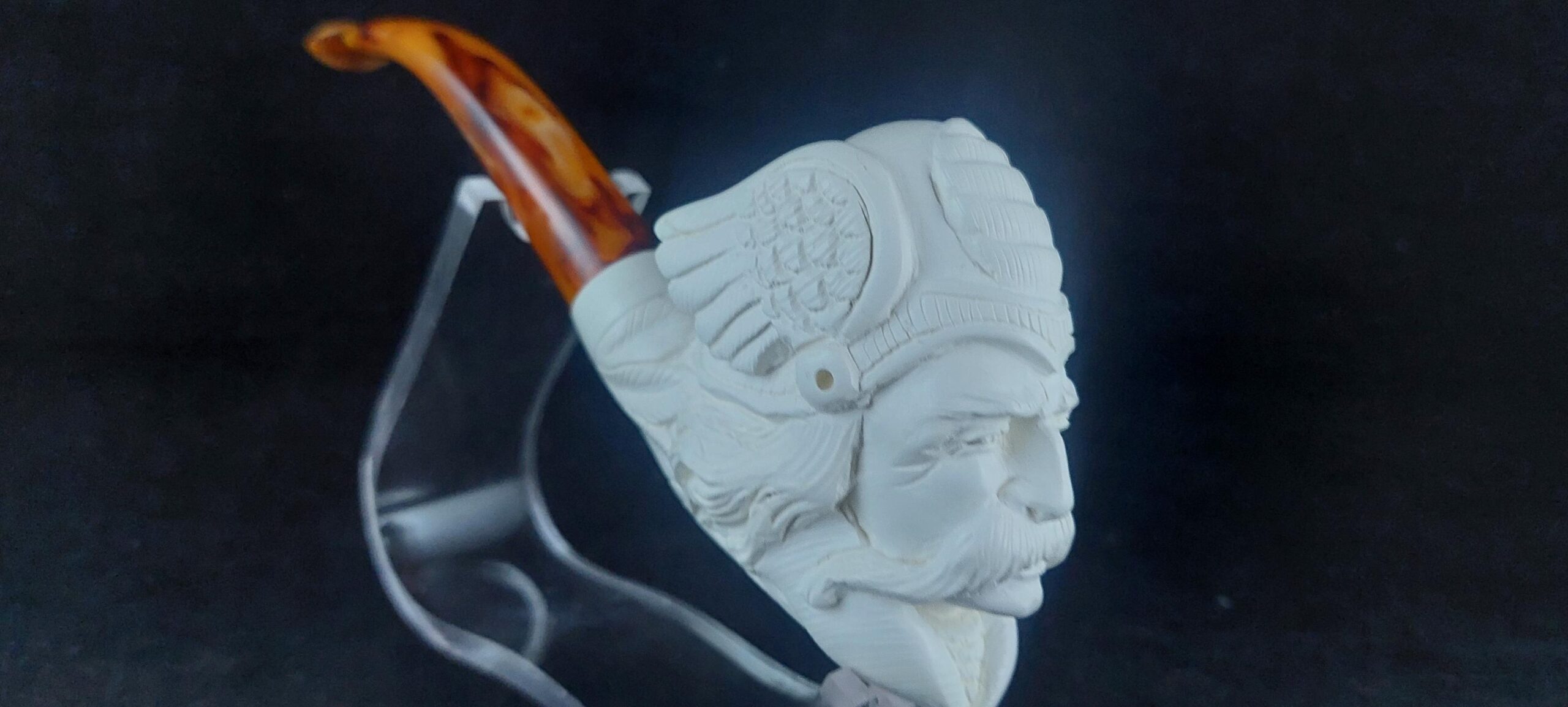 Northern warriormeerschaum pipe, Viking sipirit pipe , smoking pipe, block meerschaum - Image 4