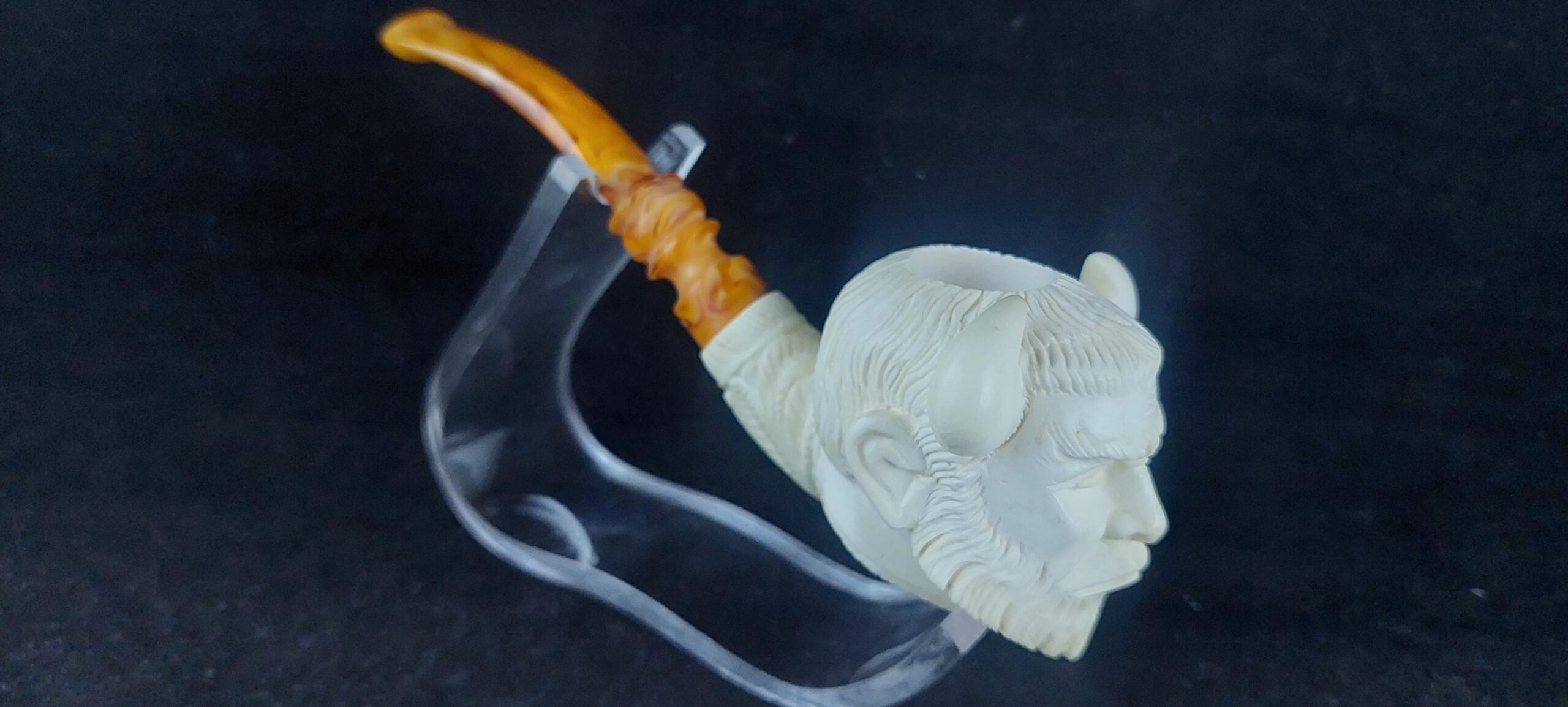 Pan meerschaum pipe, block meerschaum, gift for him