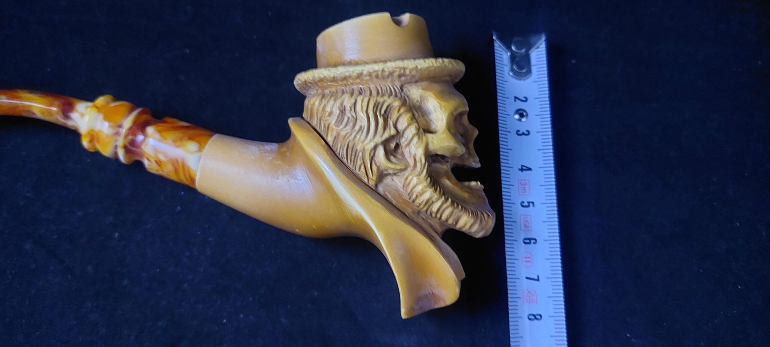 Skull meerschaum pipe, block meerschaum, special skull design meerschaum pipe - Image 8