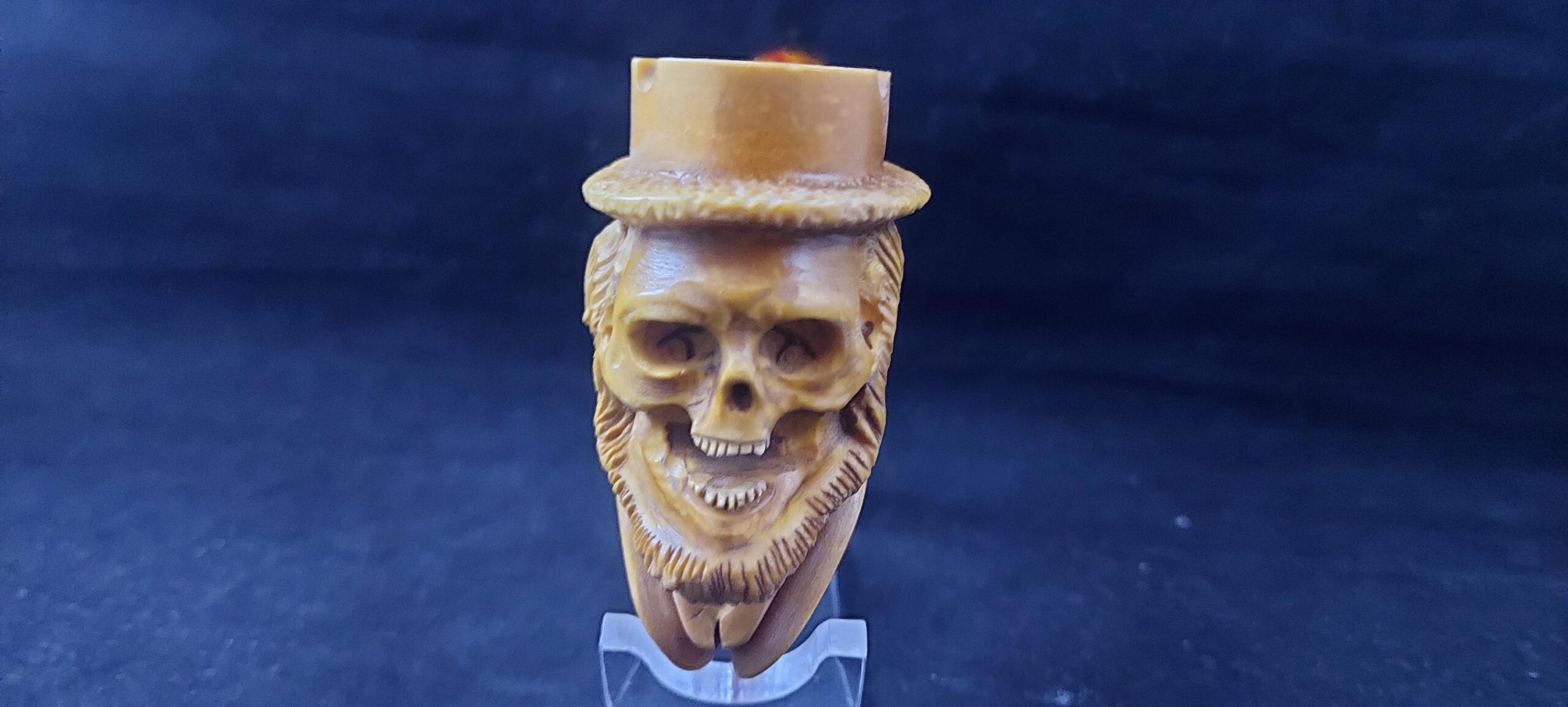 Skull meerschaum pipe, block meerschaum, special skull design meerschaum pipe - Image 2