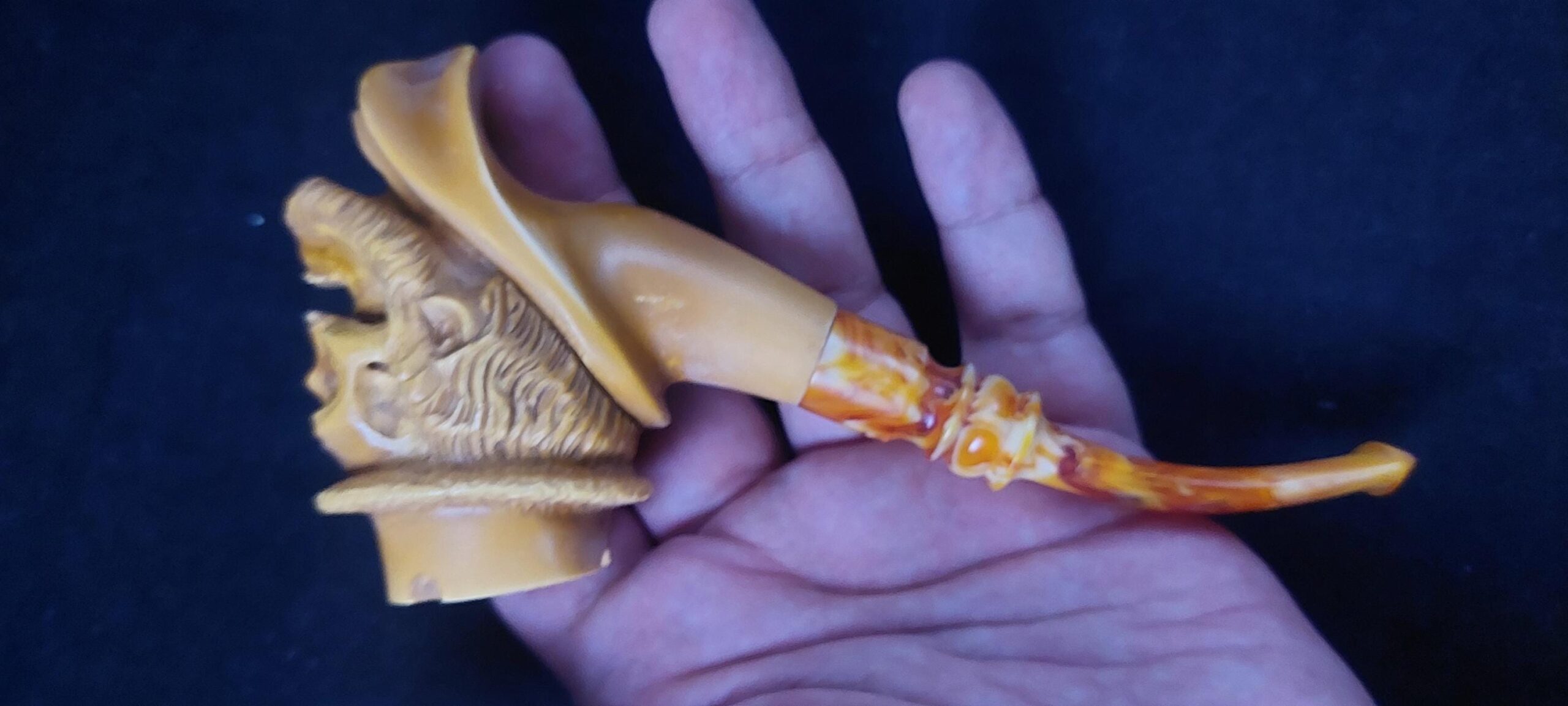Skull meerschaum pipe, block meerschaum, special skull design meerschaum pipe - Image 6