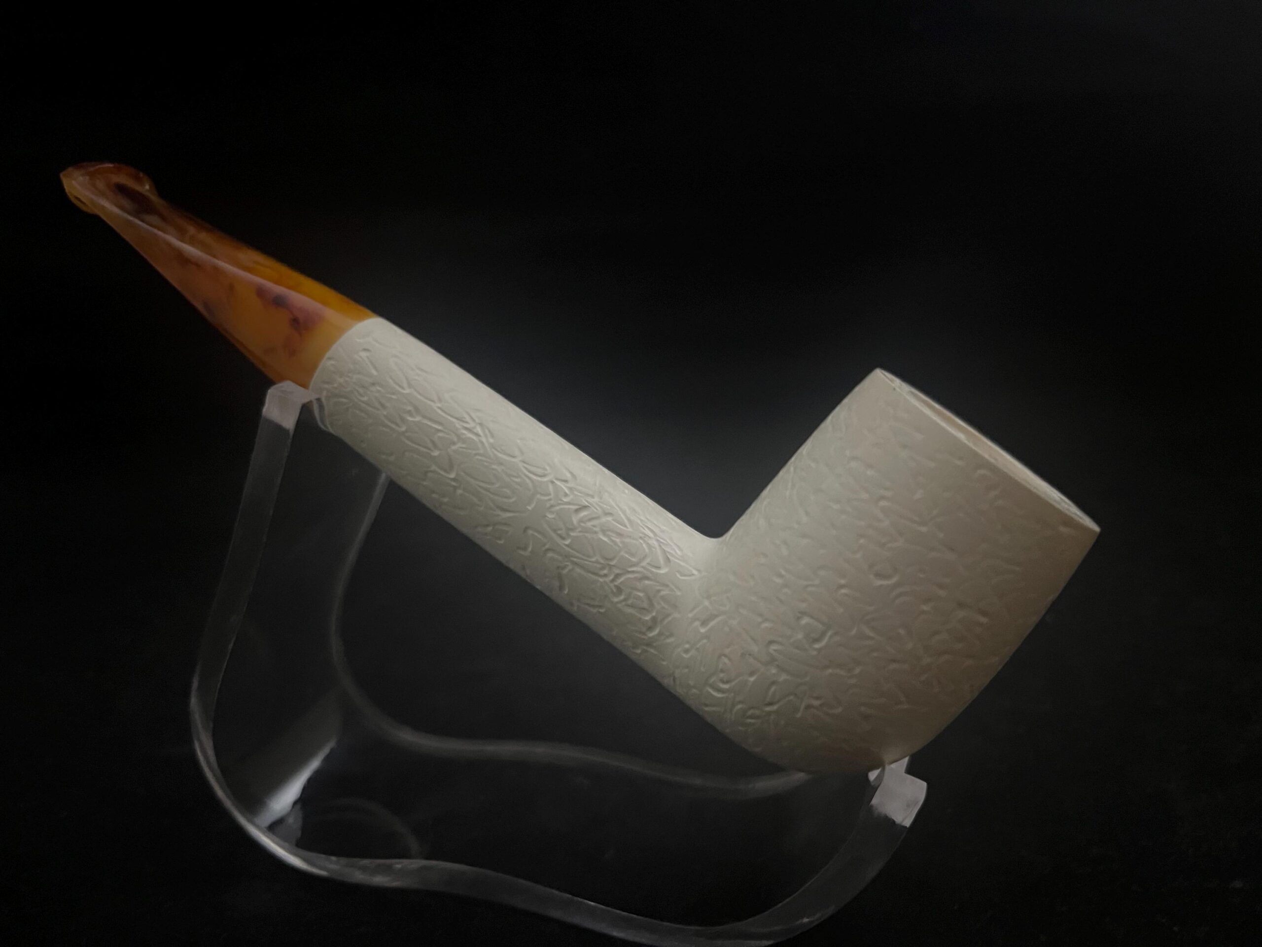 Long shank carved ,Meerschaum Pipe, block meerschaum - Image 2