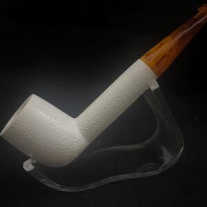 Long shank carved ,Meerschaum Pipe, block meerschaum
