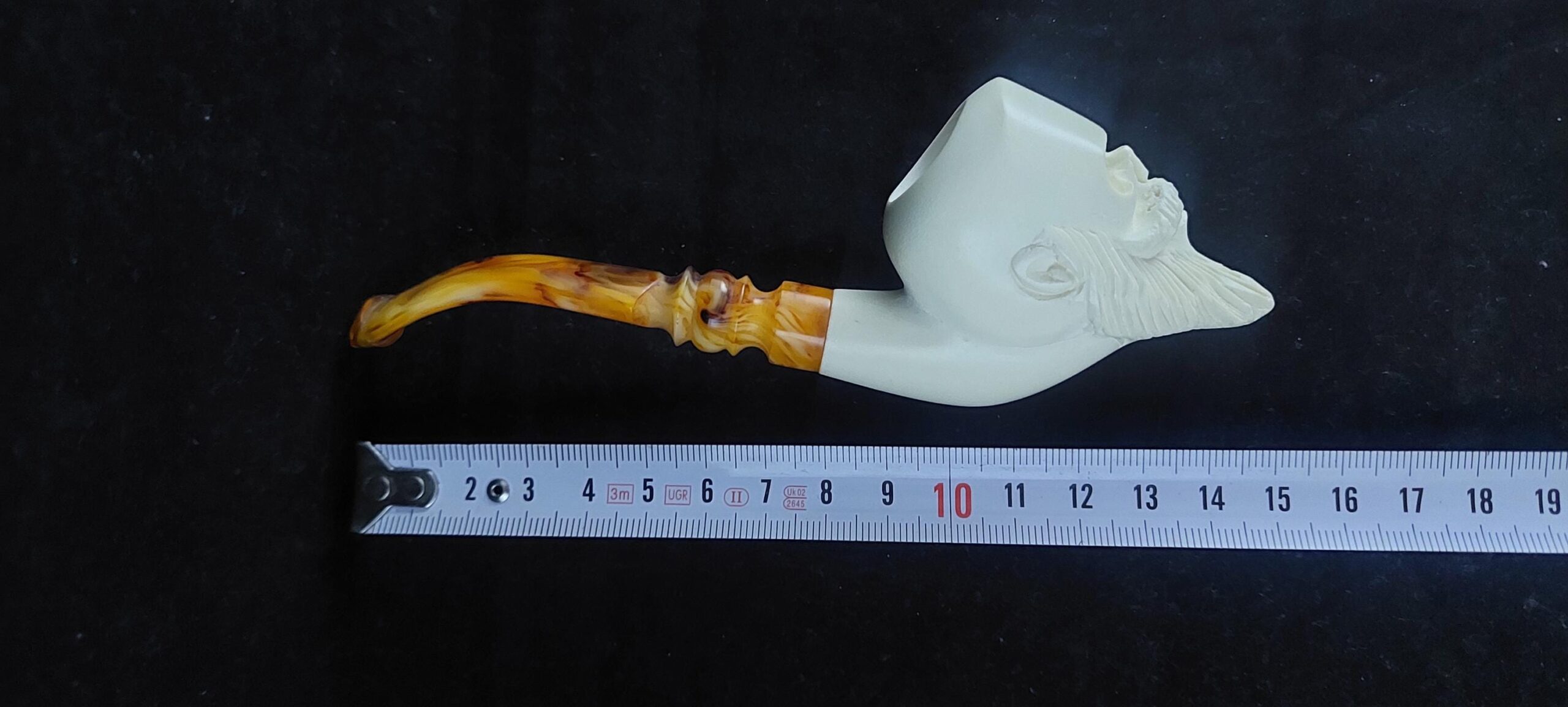Skull meerschaum pipe, block meerschaum, special skull design meerschaum pipe - Image 3