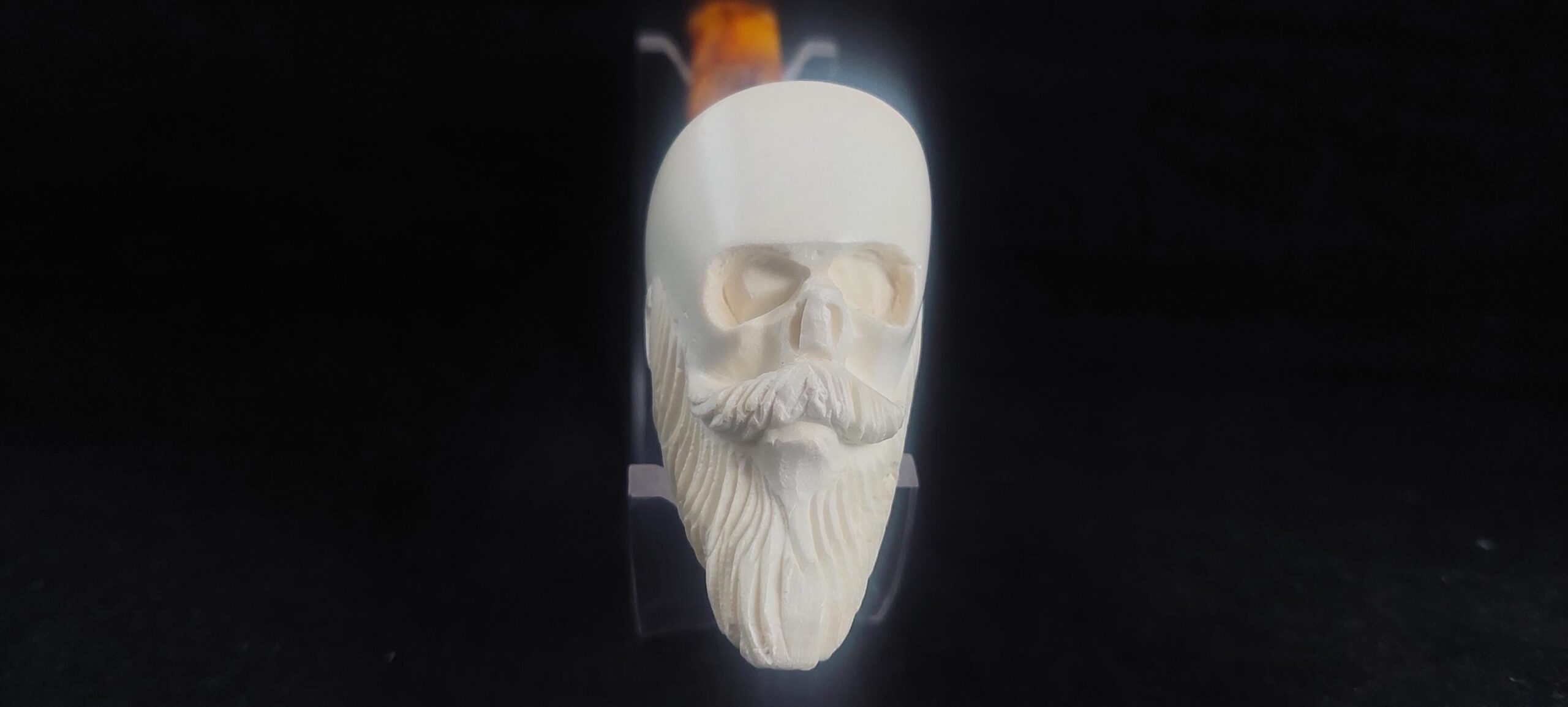 Skull meerschaum pipe, block meerschaum, special skull design meerschaum pipe - Image 4