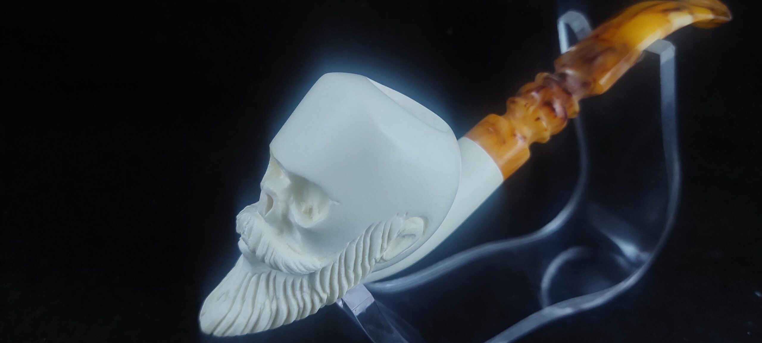 Skull meerschaum pipe, block meerschaum, special skull design meerschaum pipe - Image 5