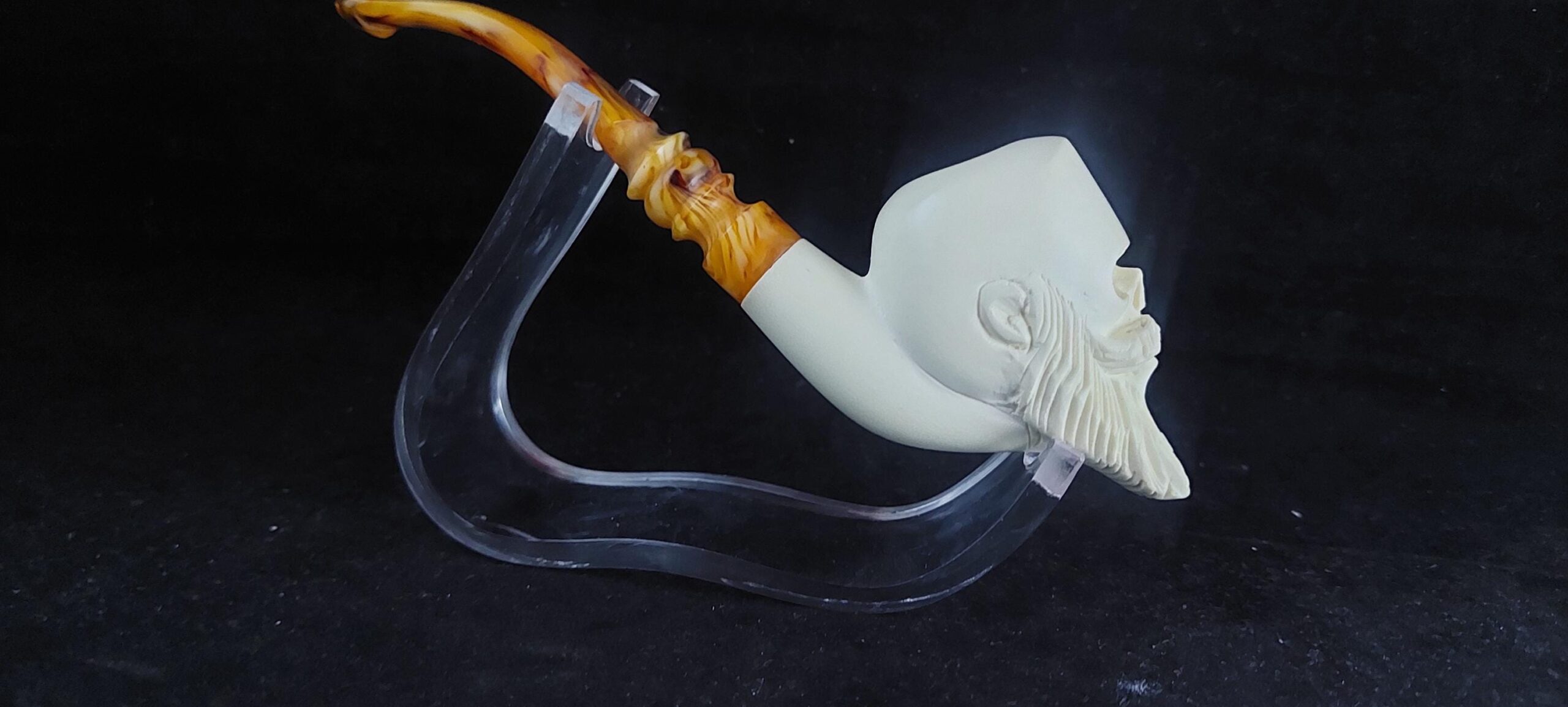Skull meerschaum pipe, block meerschaum, special skull design meerschaum pipe - Image 6