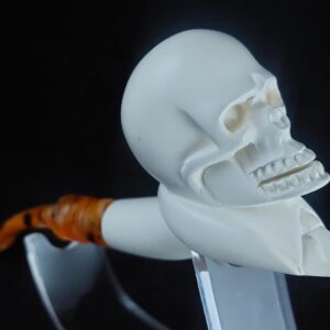 Skull meerschaum pipe, special design meerschaum pipe, block meerschaum, hand carved pipe