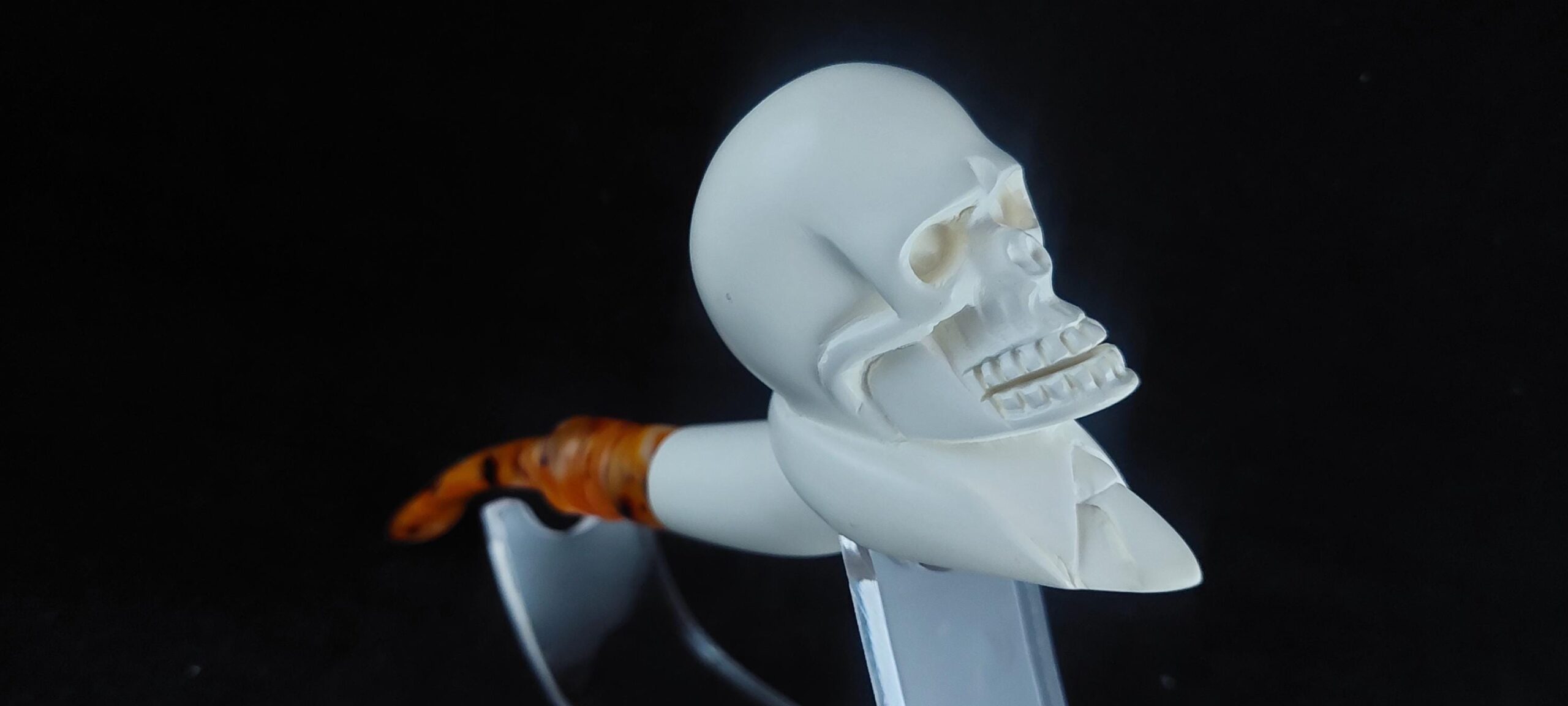 Skull meerschaum pipe, special design meerschaum pipe, block meerschaum, hand carved pipe