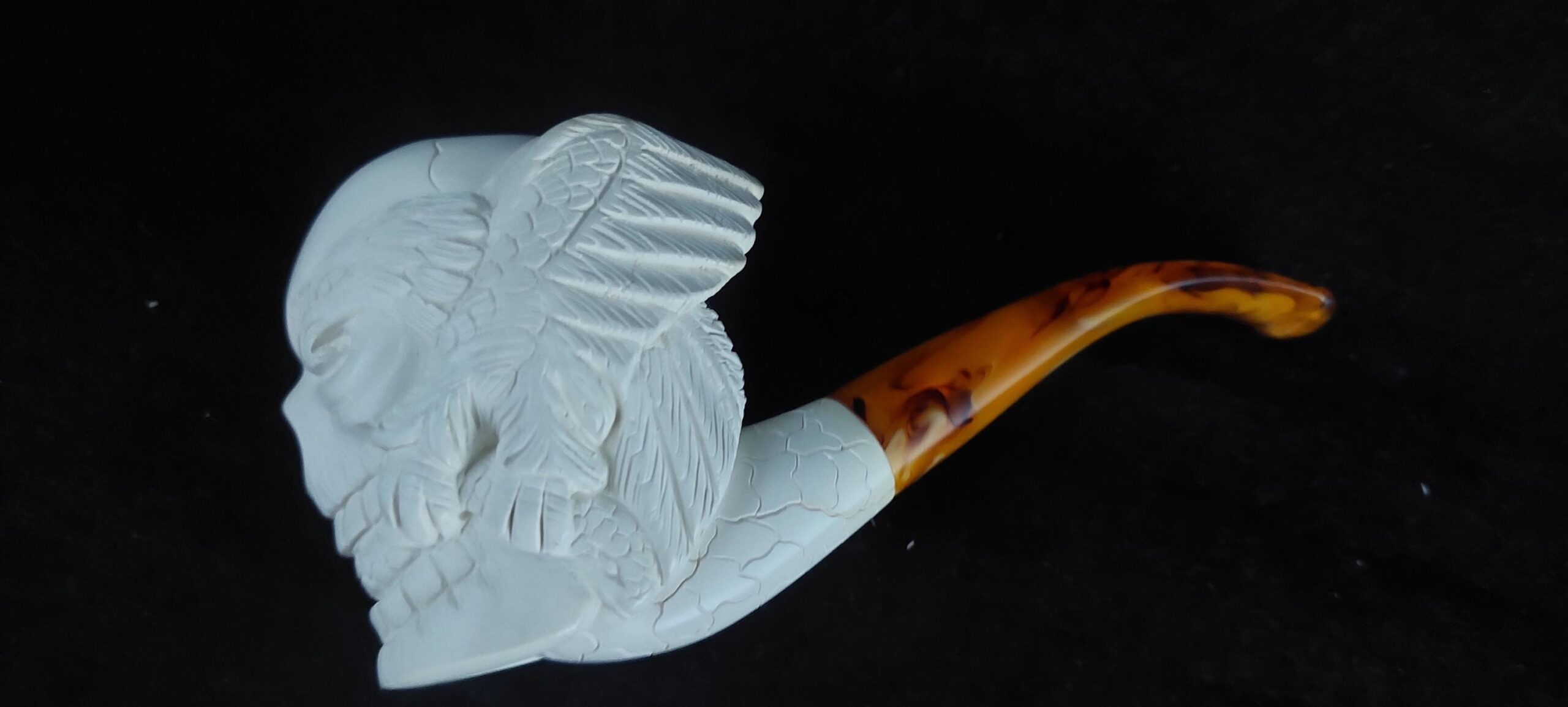 Skull with meerschaum pipe, block meerschaum, special skull design meerschaum pipe - Image 7