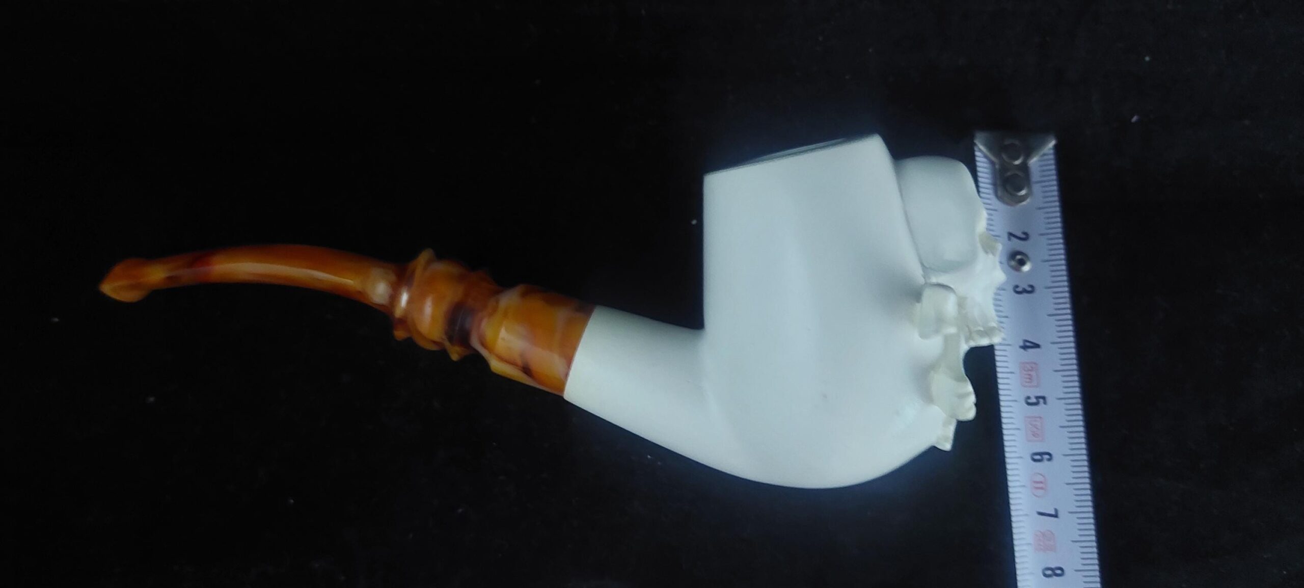 Skull meerschaum pipe, block meerschaum, special skull design meerschaum pipe - Image 9