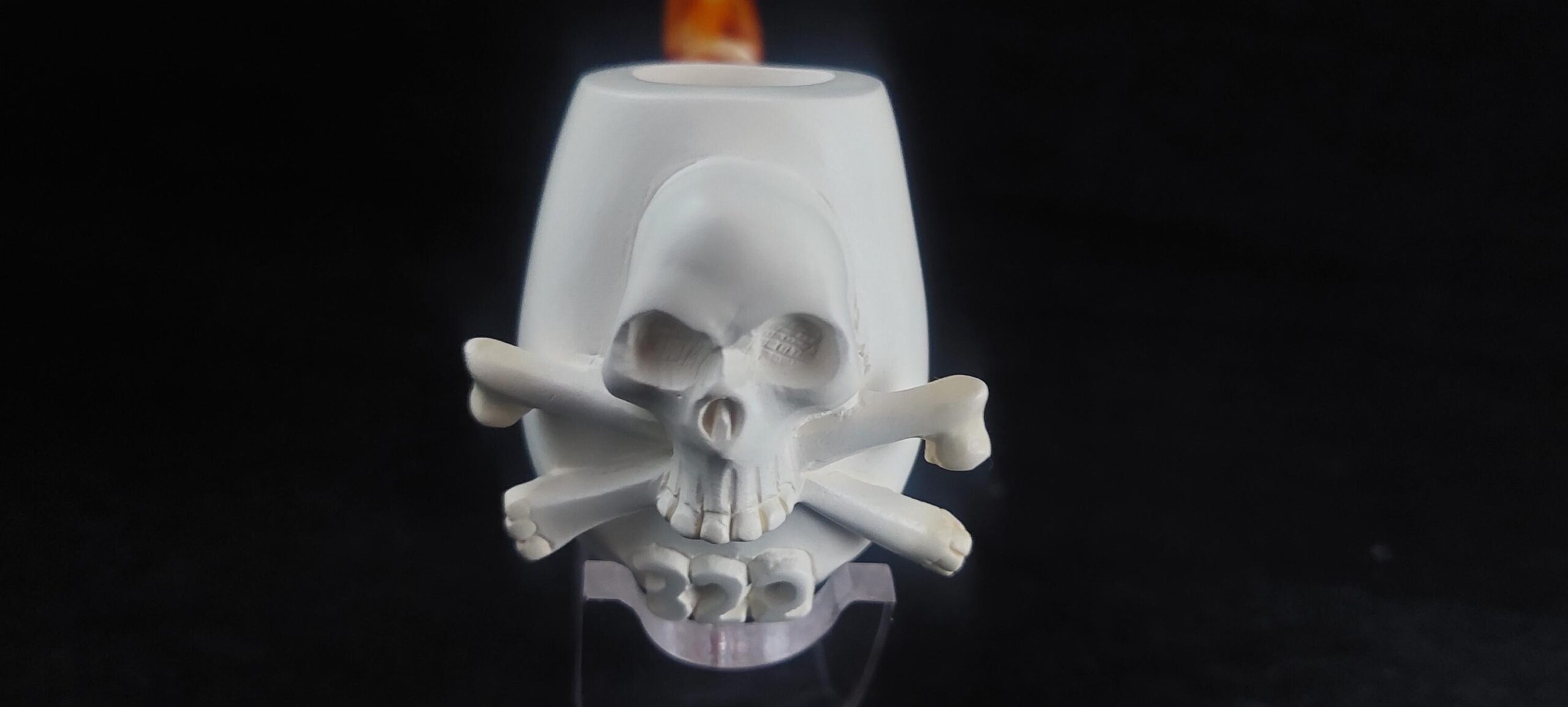 Skull meerschaum pipe, block meerschaum, special skull design meerschaum pipe - Image 7