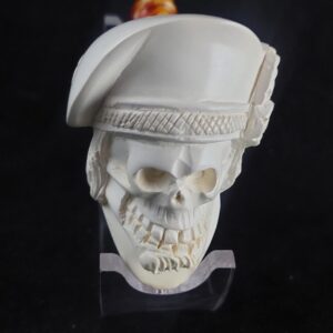 Skull meerschaum pipe, block meerschaum, meerschaum smoking pipe