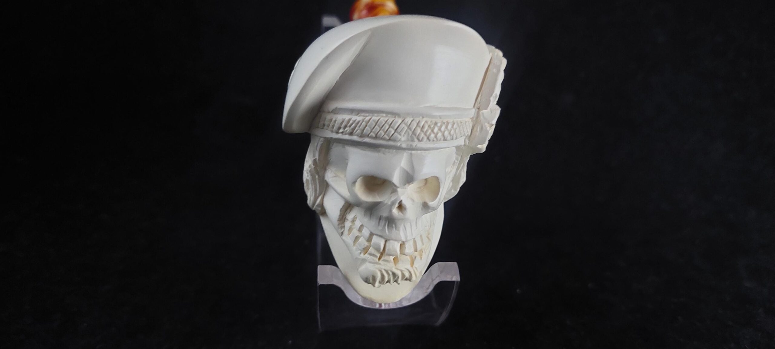 Skull meerschaum pipe, block meerschaum, meerschaum smoking pipe