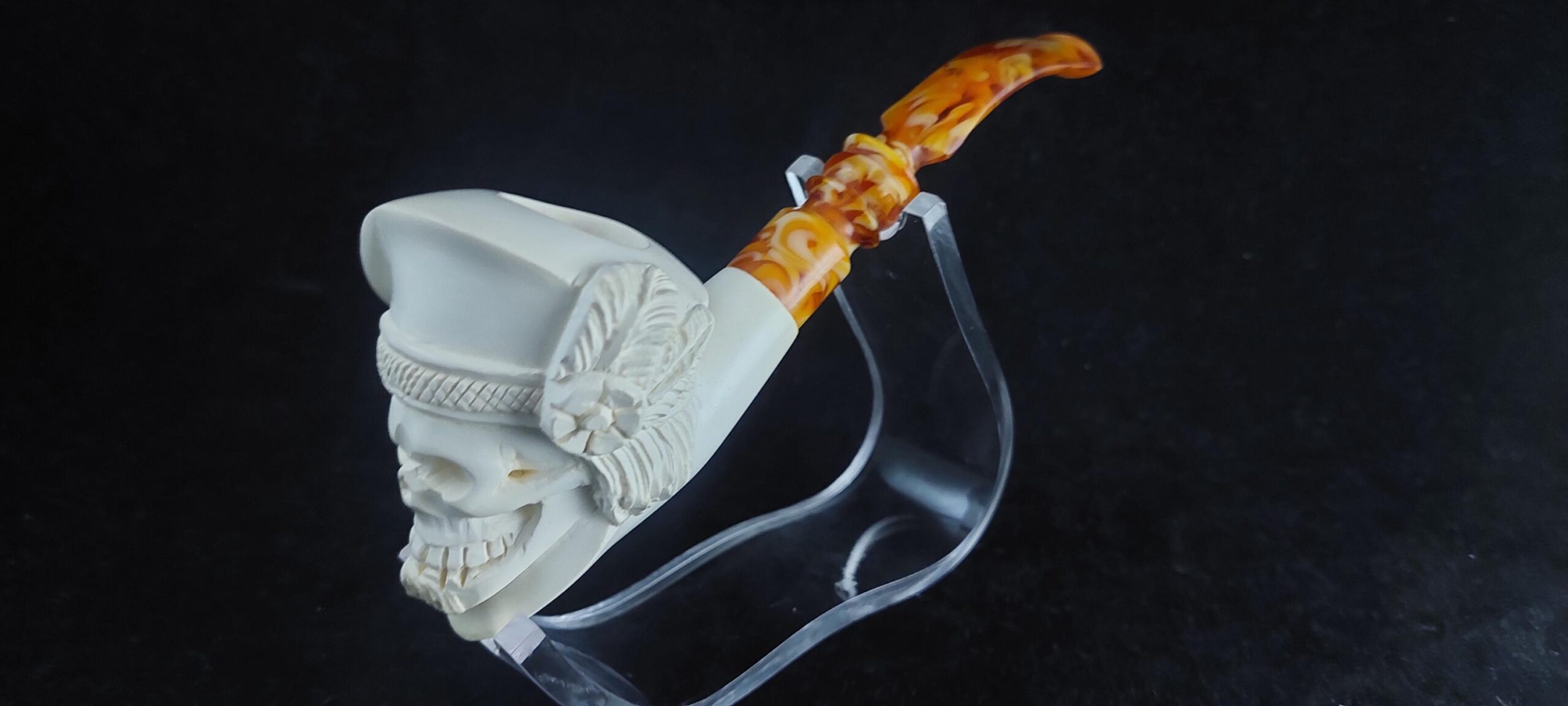 Skull meerschaum pipe, block meerschaum, meerschaum smoking pipe - Image 3