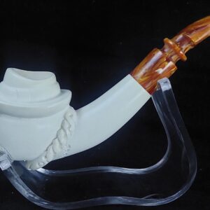 Funny Hat Man Pipe – Turkish Artisan Handmade Meerschaum - Handmade Character Pipe – Hat Portrait Carved in Meerschaum