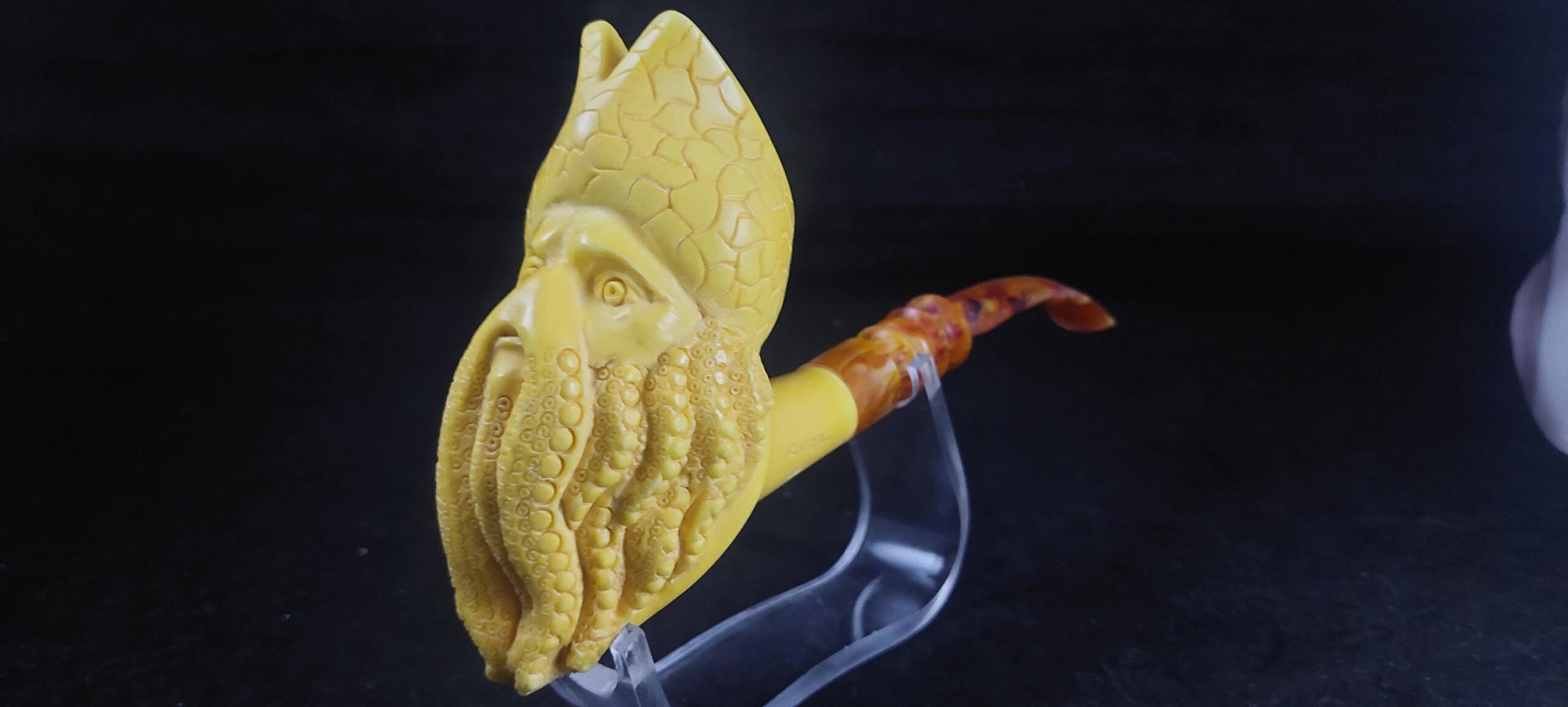 Pirate Davy Jones Meerschaum Pipe , Handcrafted Turkish Tobacco Pipe, meerschaum pipe, Special meerschaum pipe design, - Image 3