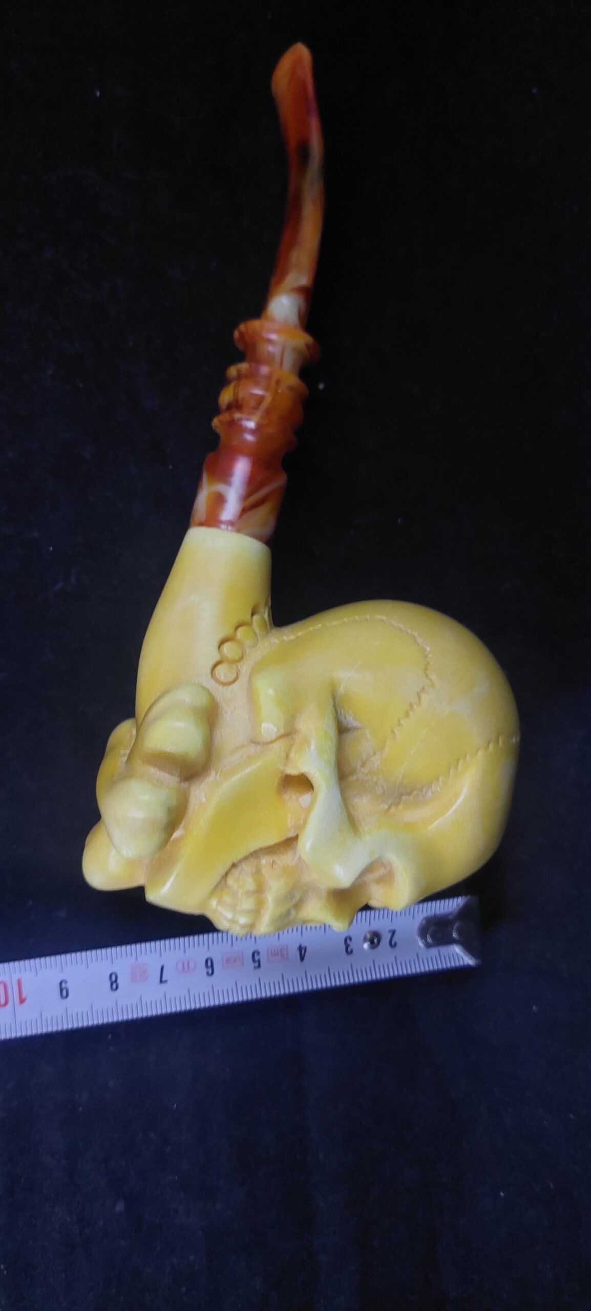 The skull meerschaum pipe, block meerschaum, Special meerschaum pipe design, hand carved meerschaum pipe - Image 9