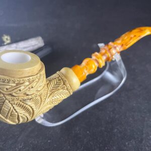 Masonic Meerschaum Pipe – Artisan Meerschaum Pipe – Embossed Motif Collector’s Piece - Unique Handmade Pipe