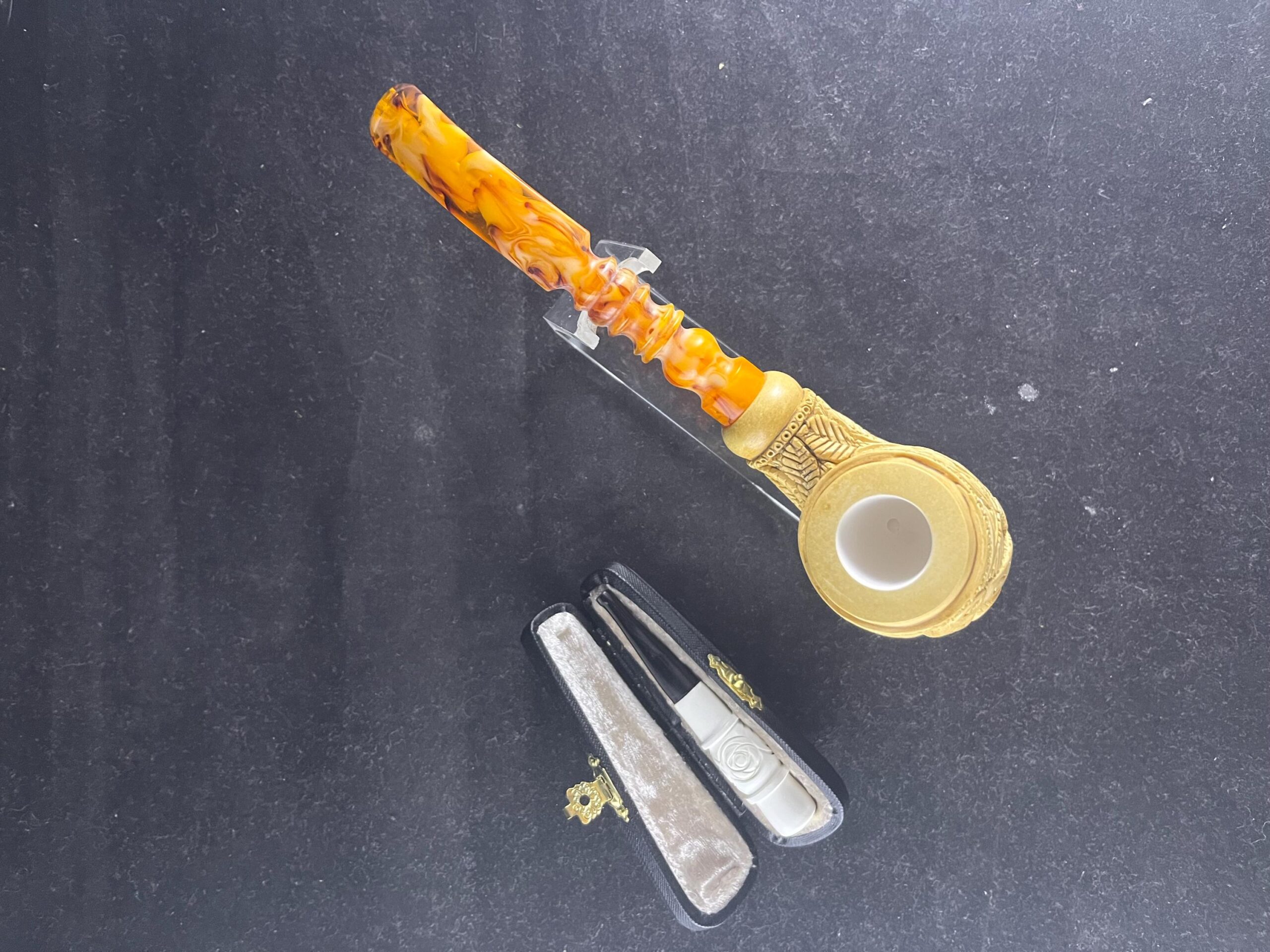 Masonic Meerschaum Pipe – Artisan Meerschaum Pipe – Embossed Motif Collector’s Piece - Unique Handmade Pipe - Image 4