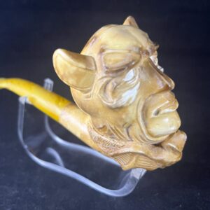 Batman Inspired Smoking Pipe – Handmade Turkish Meerschaum, Hand-Carved Meerschaum Pipe, Block meerschaum pipe