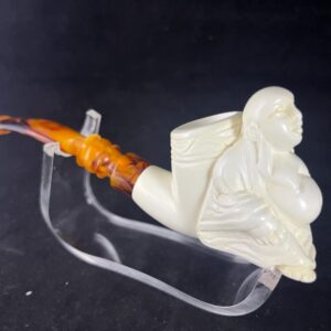 Budha meerschaum pipe, smoking pipe,– Handmade Turkish Meerschaum, Hand-Carved Meerschaum Pipe, Block meerschaum pipe