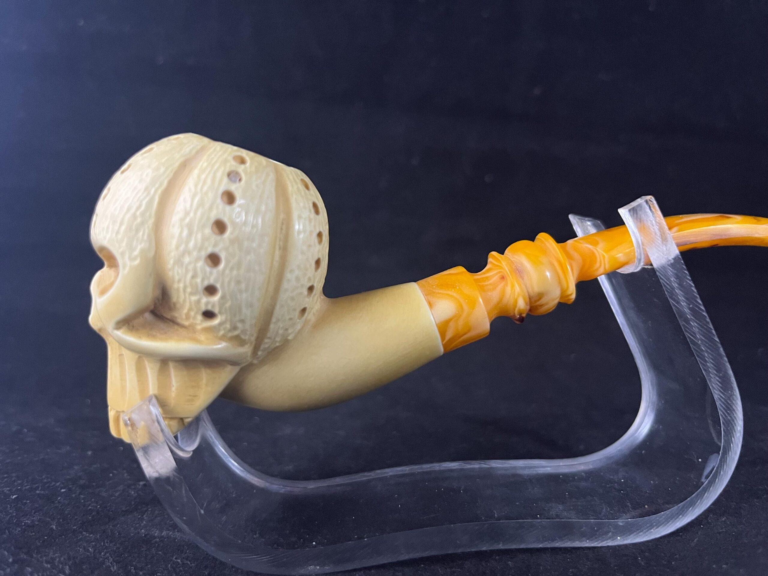 Skull Design Meerschaum Pipe – Octopus Skull Design, Unique Collectible - Image 5