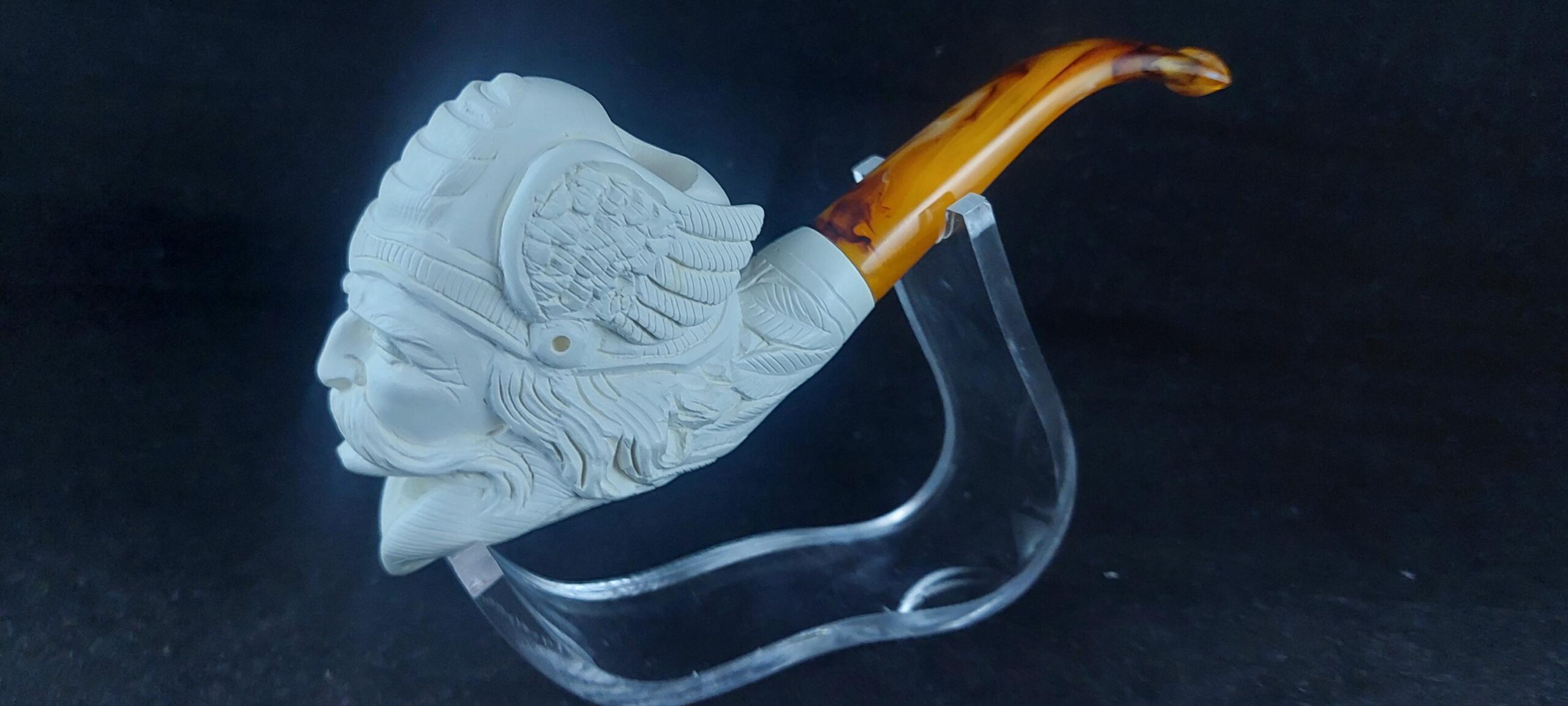 Northern warriormeerschaum pipe, Viking sipirit pipe , smoking pipe, block meerschaum
