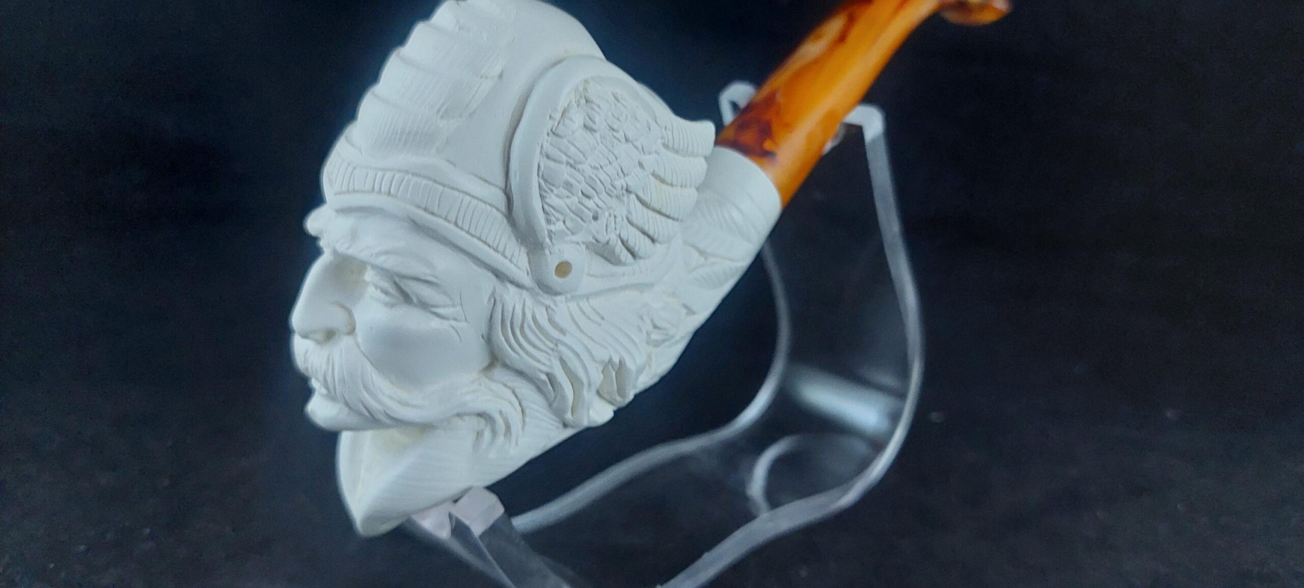 Northern warriormeerschaum pipe, Viking sipirit pipe , smoking pipe, block meerschaum - Image 2