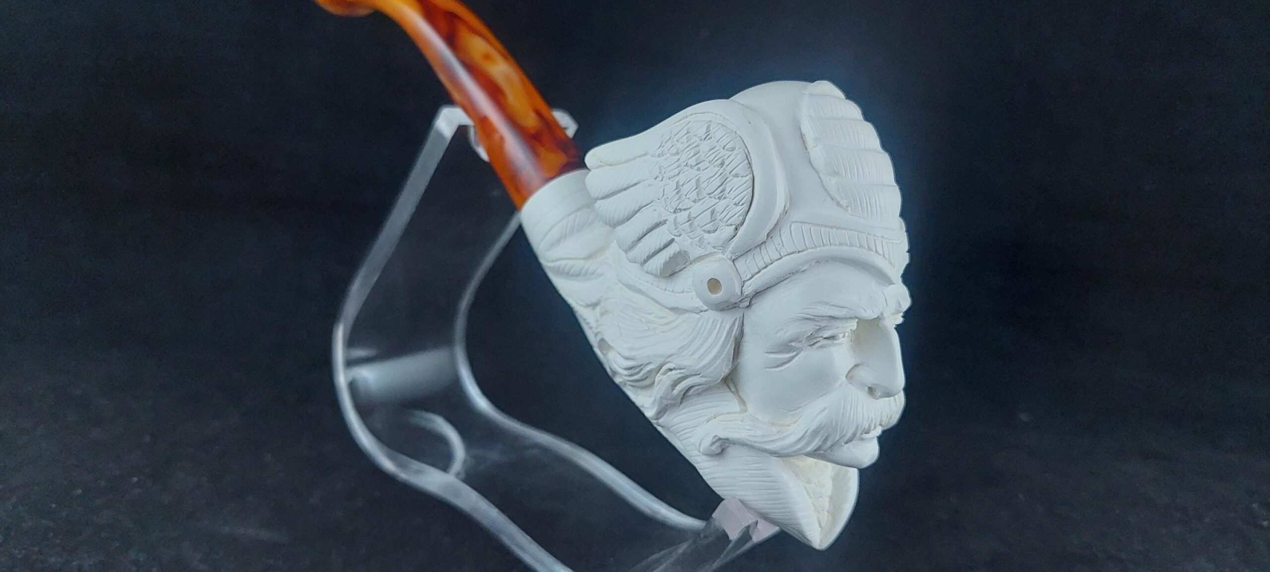 Northern warriormeerschaum pipe, Viking sipirit pipe , smoking pipe, block meerschaum - Image 3