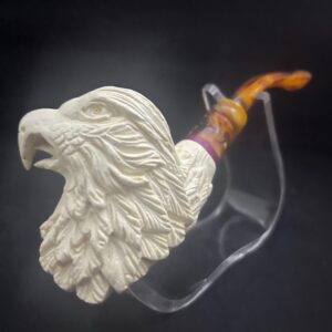 Eagle Spirit – Hand Carved Meerschaum Pipe - Wings of Freedom – Eagle Head Block Meerschaum Pipe