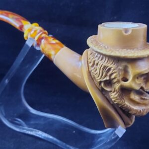 Skull meerschaum pipe, block meerschaum, special skull design meerschaum pipe