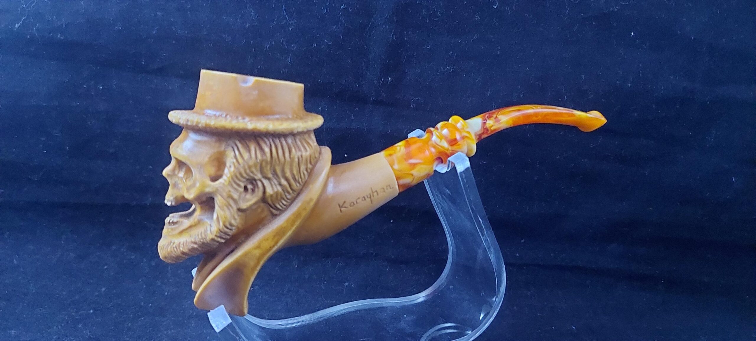 Skull meerschaum pipe, block meerschaum, special skull design meerschaum pipe - Image 4
